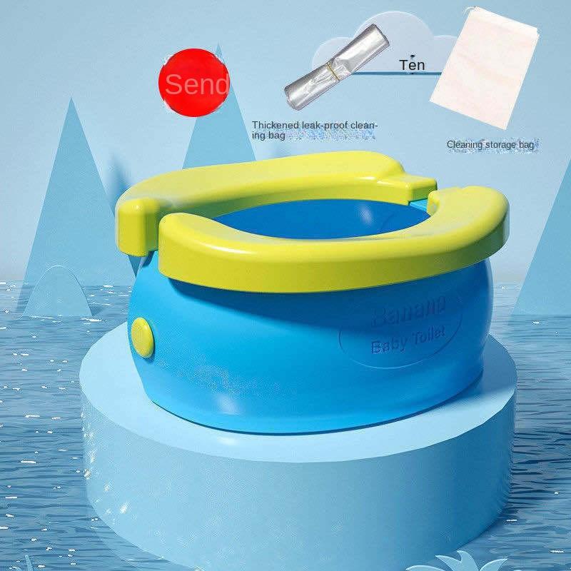 Children's Portable Foldable Small Toilet for Outdoor Use Male and Female Baby Car Emergency Toilet Travel Basin Urinal
