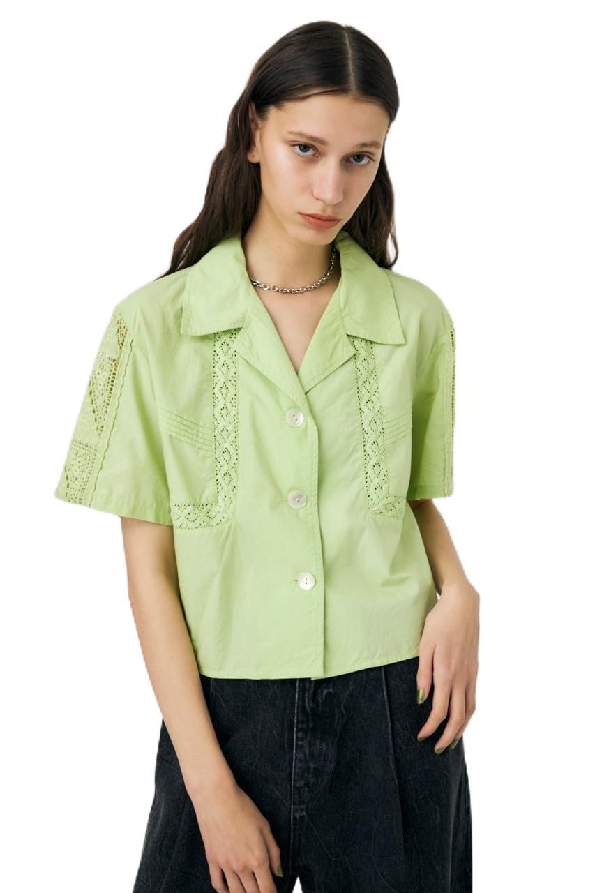 

CROCHET COMBI Shirt FREE Light Green [MOUSSY] 010HS730-1570 Women s