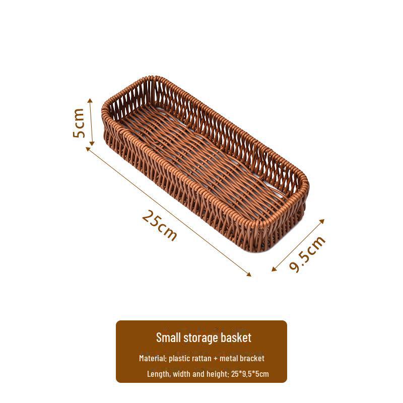 Organizator de sertare de bucătărie din imitație de ratan: Coș de depozitare pentru tacâmuri și ustensile