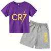 Summer CR7 Printed Short Sleeve Children Set Casual Fashion Tops and Shorts 2pcs Set Kid Boys Girls Sports Tshirts Set Outfits