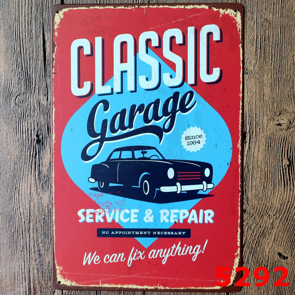 Retro Car Repair Shop Tin Sign for Bar or Living Room Decor