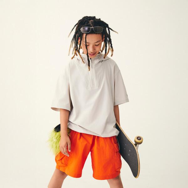 

Kolon SportS Men S Short Sleeve Hooded Anorak Daypack Tltcm25697lgi Light greige/L