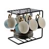 Sangqi Kaffeetasse und Untertasse Set mit Goldrand