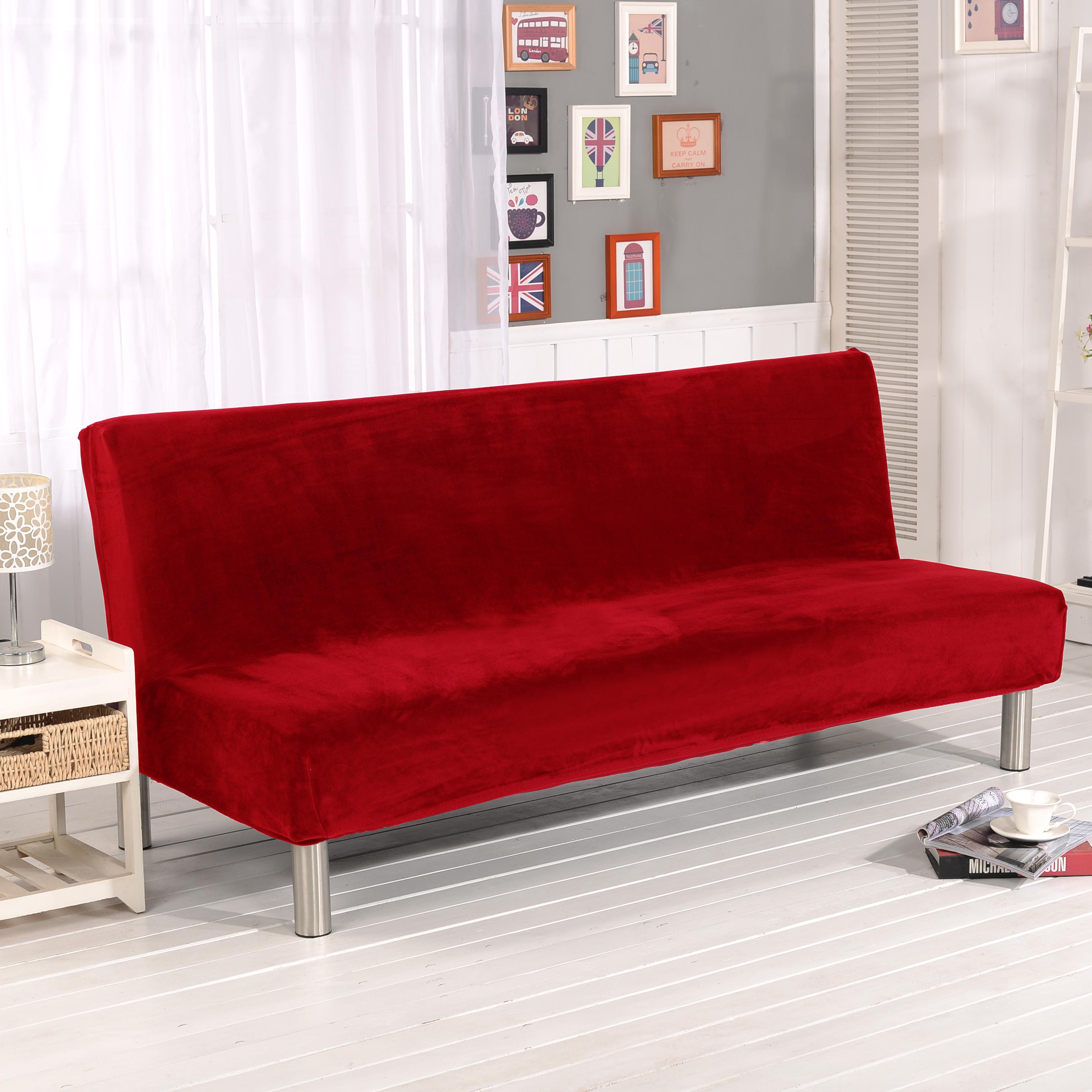 

Convertible Sofa Bed Cover Non-Slip Velvetastic Stretch Cover For Sofa Bed Without Arms Velvet Fabric Sofa Cover Living Room S