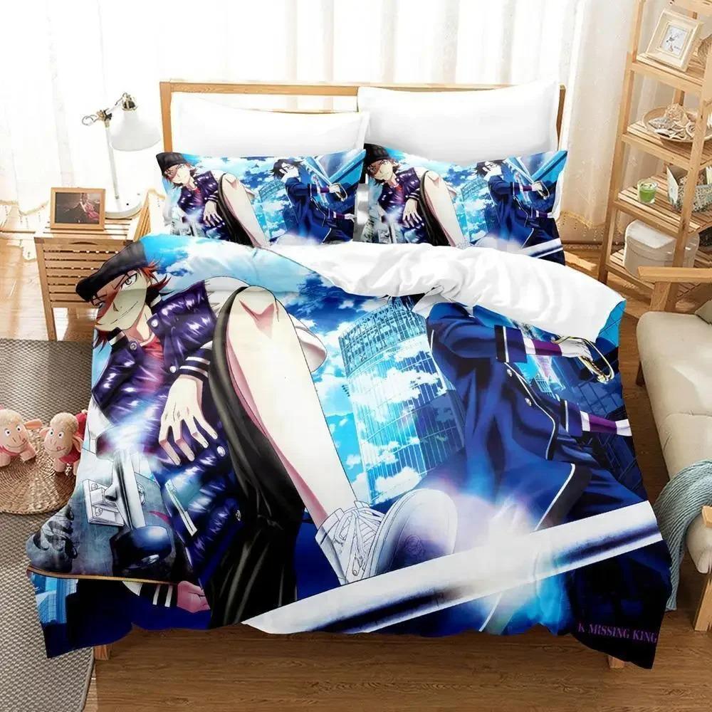 

Elegant Durable Anime K project Mikoto Suoh No Blood Bone Ash Size Bed Adult Kid Bedroom Single Twin Full Queen King Quilt Comforter (quilt)-EU Single(135*200cm)3pcs