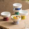 Color Enamel Ceramic High Footed Bowl Dessert Bowl Yogurt Bowl Snack Bowls Sushi Bowls Molecular Cuisine Specialty Tableware