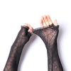 Gothic Lolita Mädchen Schwarz Spinnennetz Handschuhe Fingerlos Spitze Netz Fäustlinge Punk Harajuku Frauen Sexy Halbfingerlänge Ärmel Neu