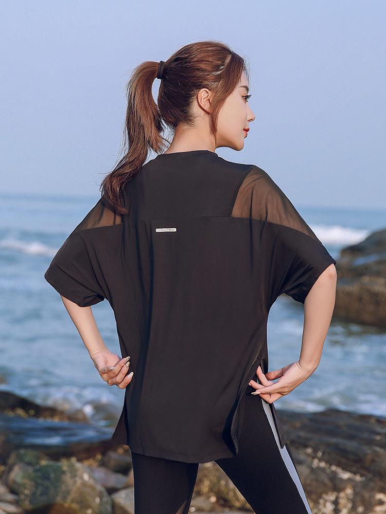 Plus Size Women's Quick-Dry Yoga T-Shirt - Short Sleeve, Loose Fit, 200 Jin, Summer Activewear