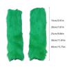 Women Girls Japanese Style Solid Green Plush Leg Warmer Aesthetic Punk Fuzzy Thickened Boot Cuffs Leg Cover Long Sock
