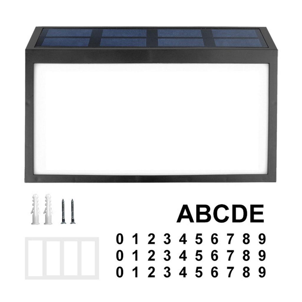 Solar Powered Address Sign Outdoor Waterproof LED Address Sign Lamp Solar House Number Light Outdoor Address Number