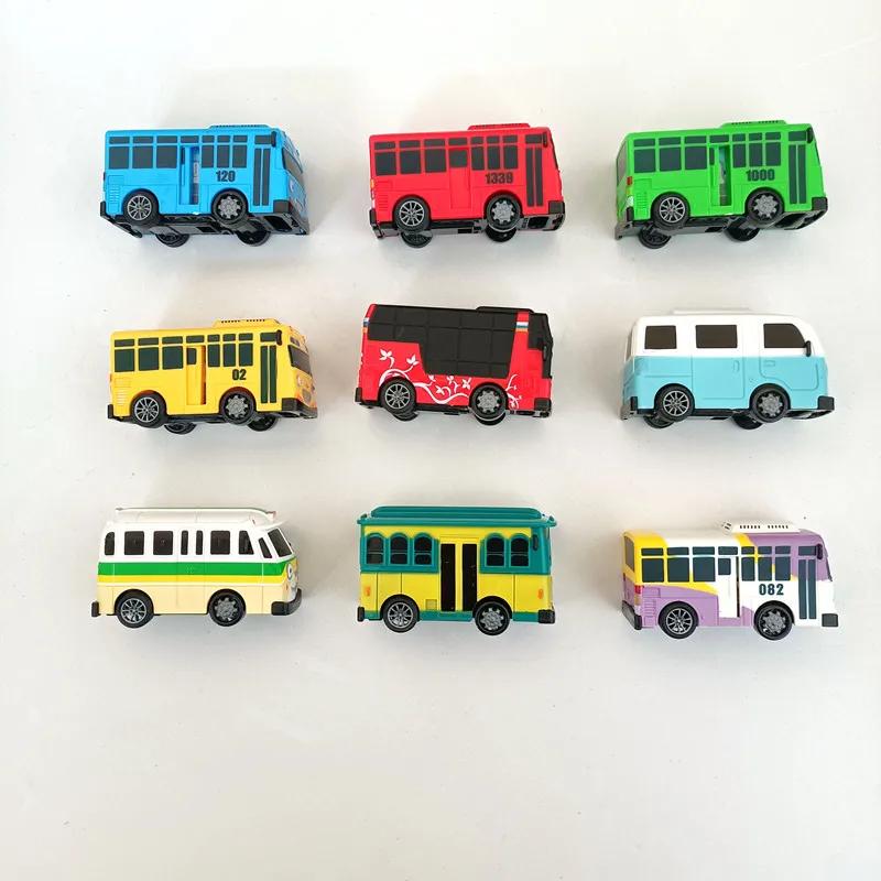 Nová 4 barvy malý autobus oyuncak araba auto mini plastový s natahovacím mechanismem Tayo Gani Lani Rogi model autobusu pro děti Vánoční dárek