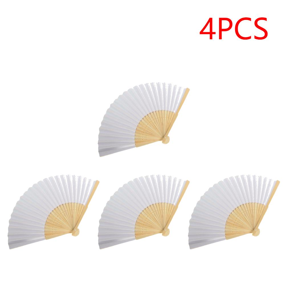 1-50 Stück Weißer Handfaltfächer Bemalbarer Bambus-Faltfächer Tragbarer Chinesischer Fächer für Kirche Hochzeit Geschenke Party Raumdekoration