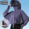 Women's Summer Ice Silk Sun Protection Clothing Set: Breathable Anti-UV Cycling Face Mask & Full Face Neck Guard.