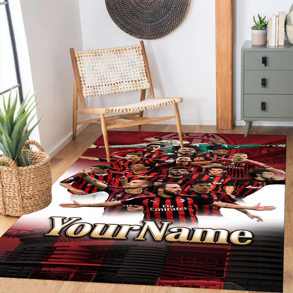 Ac Milan Personalized Name Floor Mat Perfect for Outdoor Decorate room Entryway Living Rooms Antislip Carpet Anime Office Decor