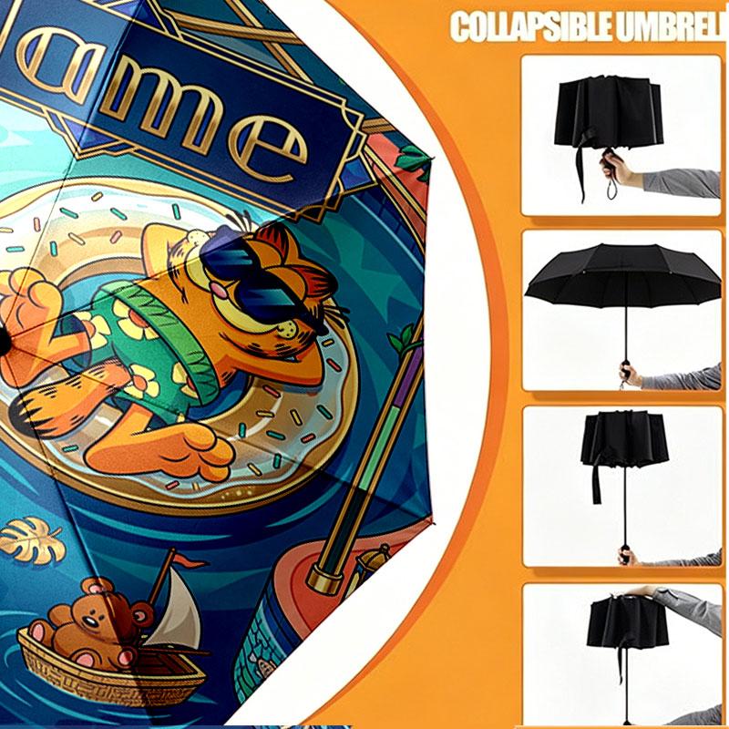 Custom Name Personalized Genshin Impact Print Umbrella, Auto Open Close, 8‑Rib Sturdy Frame, Commute Camping Hiking Use, Birthday Gift