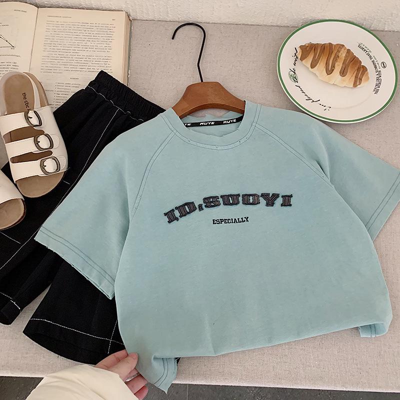 

Детская хлопковая футболка в корейском стиле - Коллекция Лето 2025 120 cm