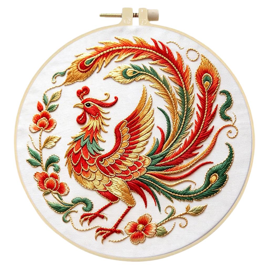 Animal DIY Stamped Embroidery Kit for Beginners Craft Lovers Gift Embroidery Starter Kit with Embroidery Hoop 29x29cm
