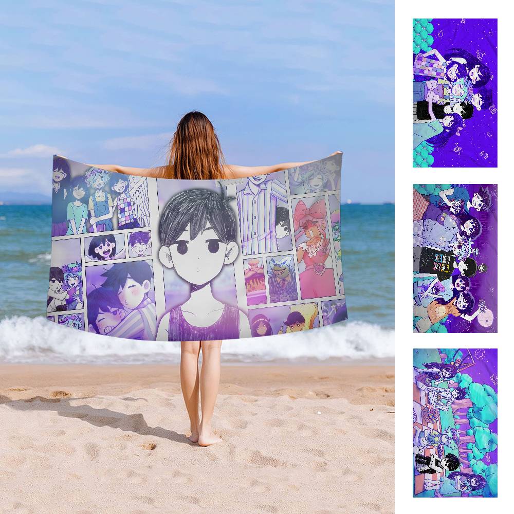 Hot Game O-Omori Bath Towel Microfiber Soft Water Absorbing Breathable For Girl Kids Decorative Cartoon Beach Towel