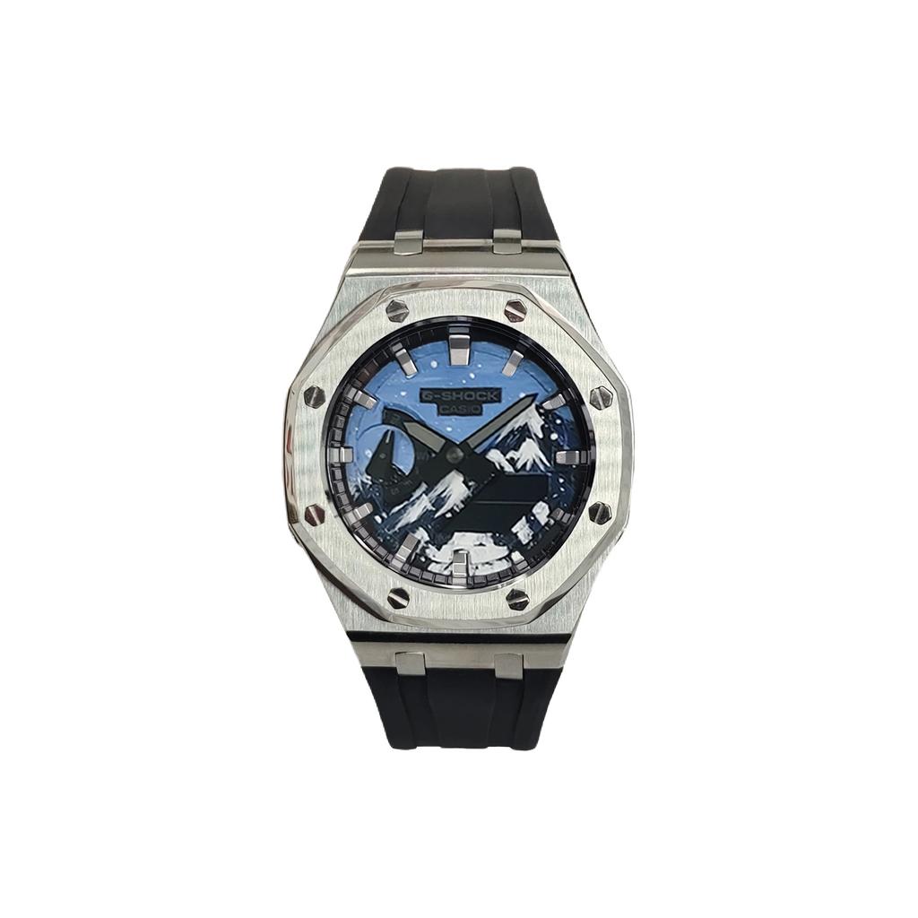 Casio Men Liquid Crystal,Analog Dual Display Series 44mm Black Watch GA-2100-1A(Watch3--)