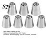 Bakery Supplies for Home Bakers 7PCS Russian Piping Tips Set, Stainless Steel Cake Decorating Cream Nozzles Baking Nozzles, Wedding