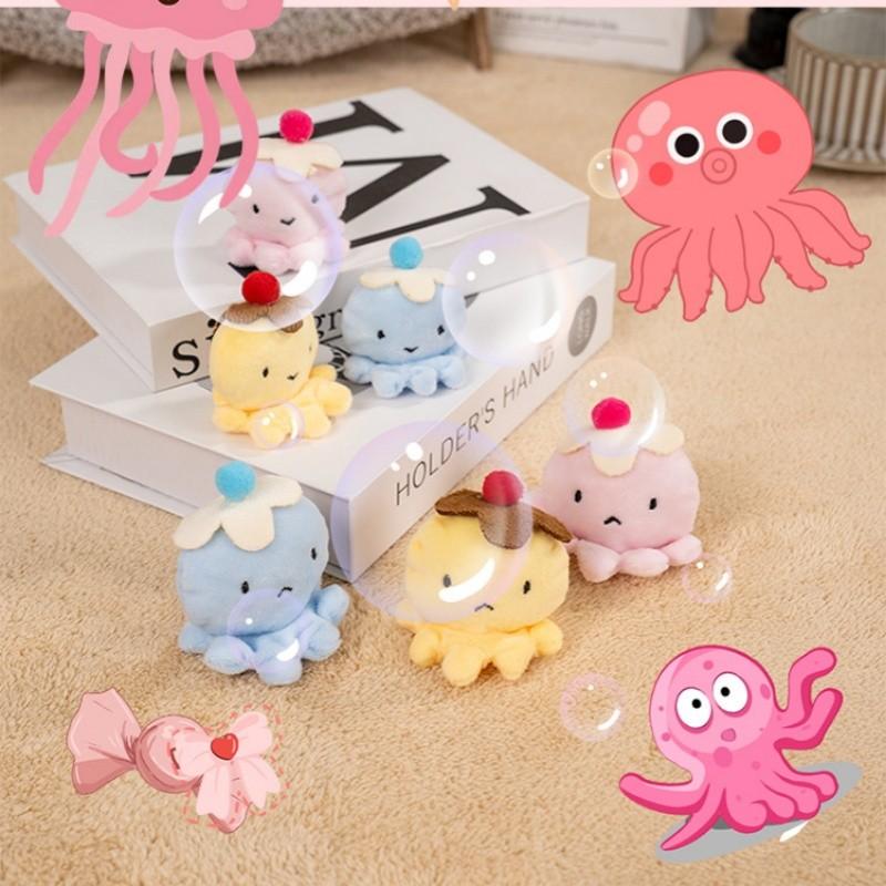 5cm 1pcs Cartoon Plush Octopus Pendant Doll Bag Women's Bag Fashion Pendant Cute Octopus Keychain Plush Doll Pendant Keychain