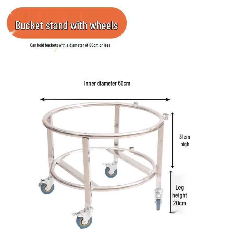 RSRDDY Wheeled Milk Tea Bucket Trolley Stand