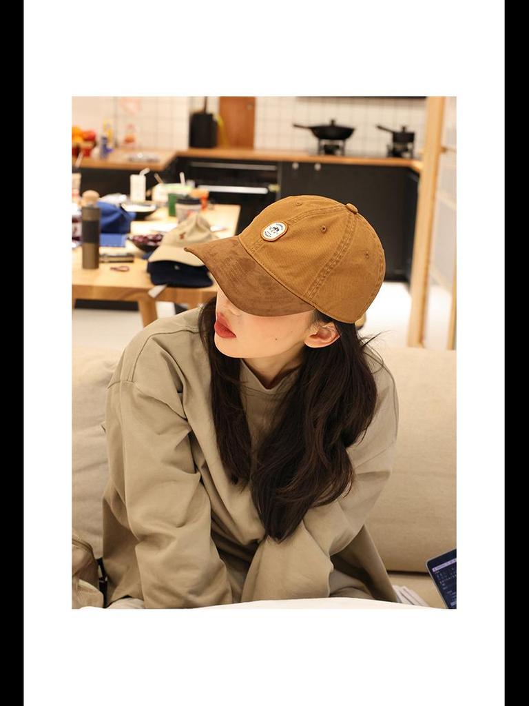 2024 Suede Contrast Duckbill Sun Visor Cap - Trendy Unisex Summer Hat for Sun Protection