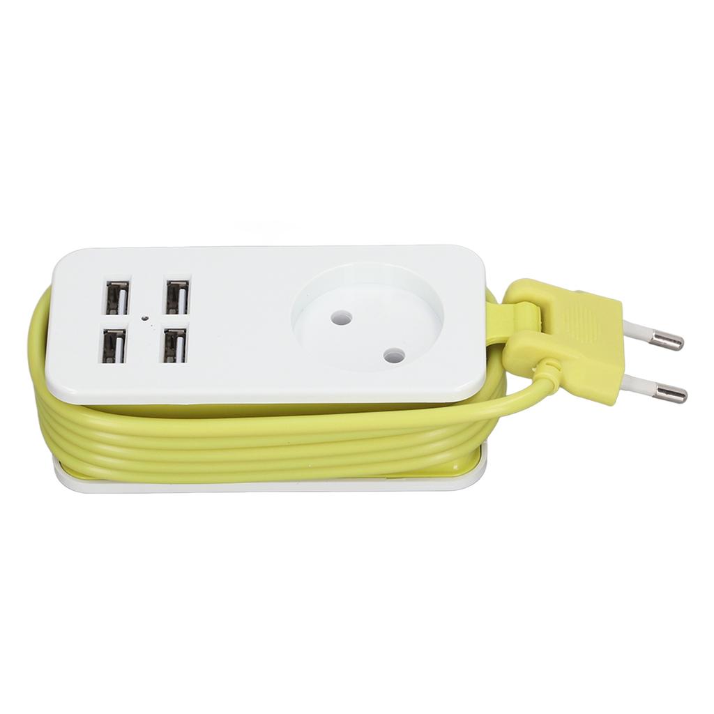 Power Strip 1200W 10A Fireproof  Adapter with 4 USB Port for Smartphones Tablet