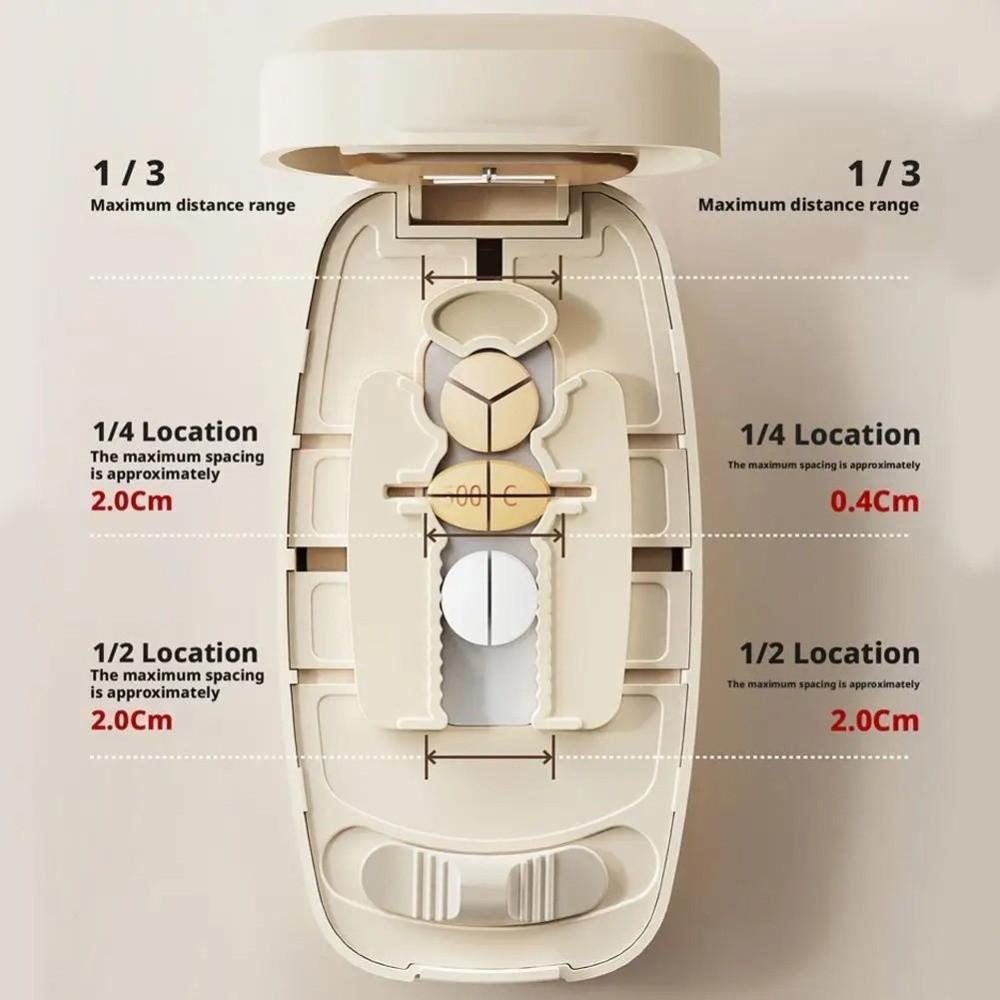 2/3/4-in-1 Pill Cutter Portable Pill Divider Drug Divider Case Pill Cutter Box  Outdoor