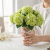 4Pcs Green Artificial Hydrangea Flowers, Large Hydrangea Flower,Fake Hydrangea with Stems, for Indoor Wedding Table Centerpieces Party Decor