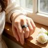 Roségold-Dreiklaue-Herzform-Zirkonia-Ring, mit mehreren Farben von Silikon-Ringschienen zur Auswahl, geeignet