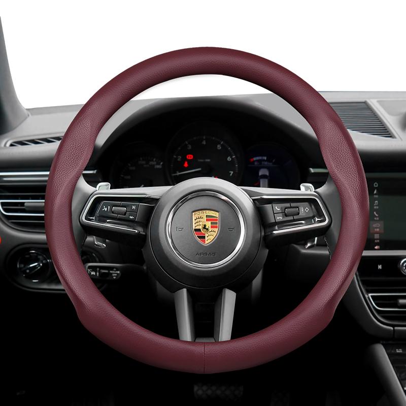 Para Cubierta de Volante Porsche Ultra - Fina Piel de Microfibra Transpirable Cayenne Macan Panamera Taycan 718 911