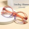 Personality Hollowed Out Large Round Frame Reading Glasses Multicolor Splicing Clear Lens Far Sight Glasses Diopter 0 To +4.0