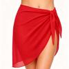 Summer Chiffon Short Sarong Beach Skirt Solid Color Sunscreen Blouse Shawl Women