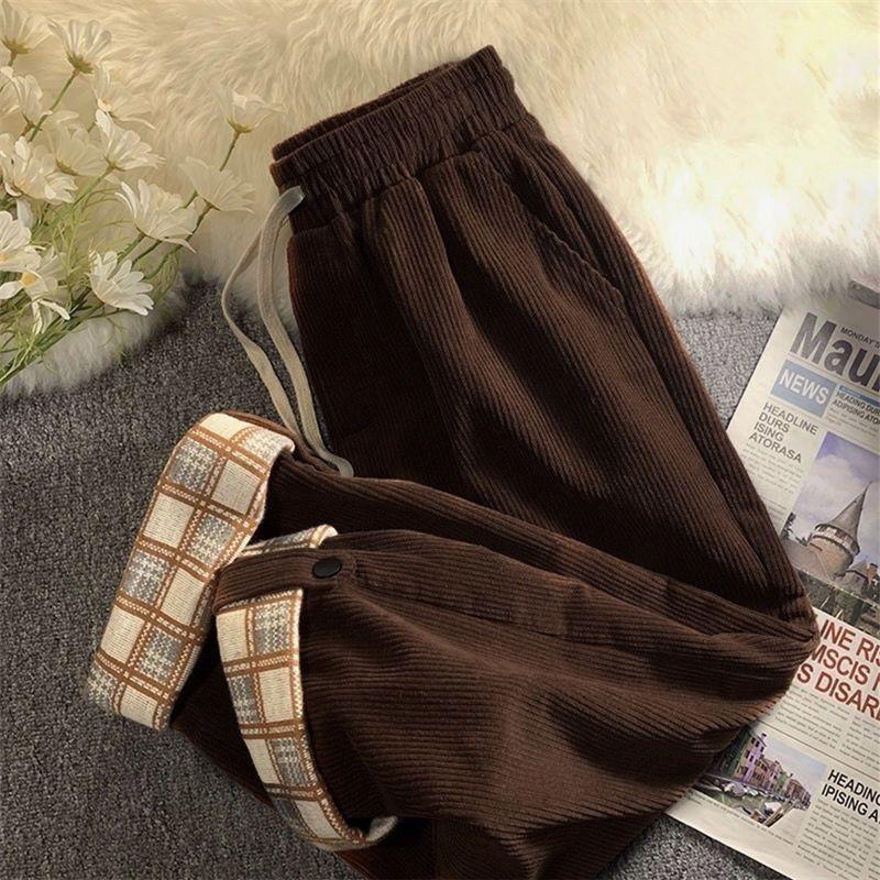 Corduroy Straight Leg Casual Loose Women's Pants The Season Fashion Spring Autumn Versatile Slimming Vintage Wide