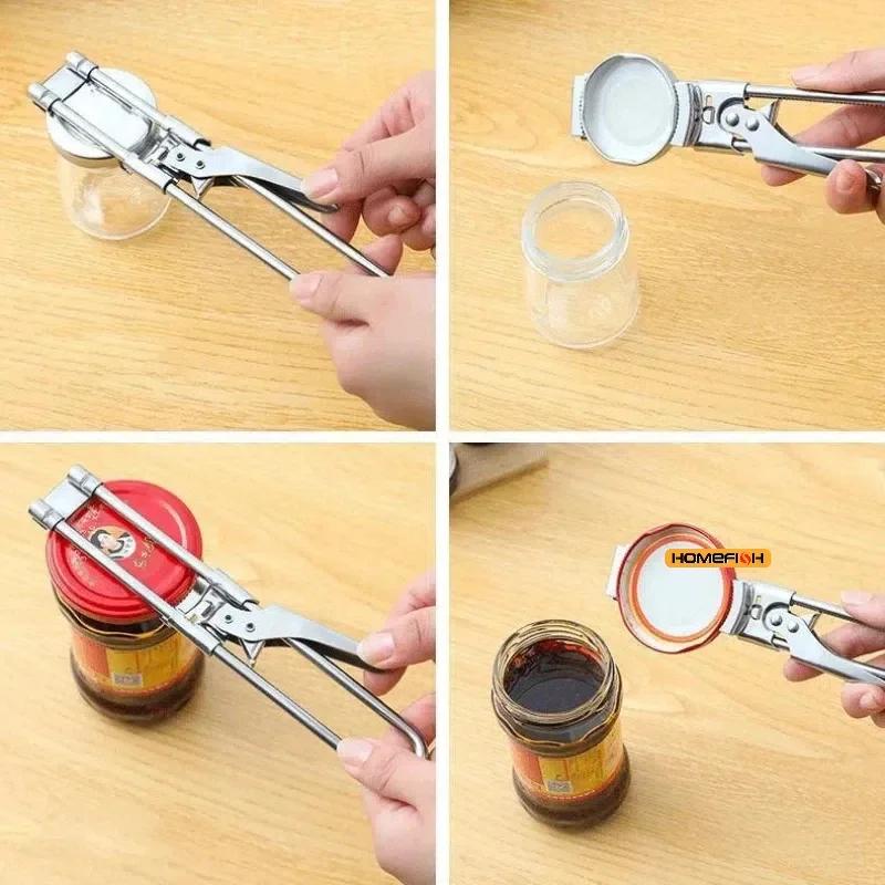 Adjustable Multi-Function Bottle Opener Stainless Steel Lids Off Jar Opener Labor-Saving Screw Can Opener For Kitchen Tools