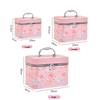 Large Capacity High-End Cosmetic Bag with Mirror - Multifunctional Three-Piece Home Storage Set