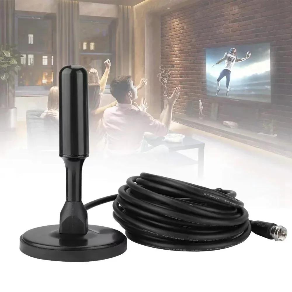 Digital HD TV Antenna – Magnetic Base (Indoor/Outdoor), 3M Adhesive, Fast Delivery for Brazilian TVs (Living Room Use)