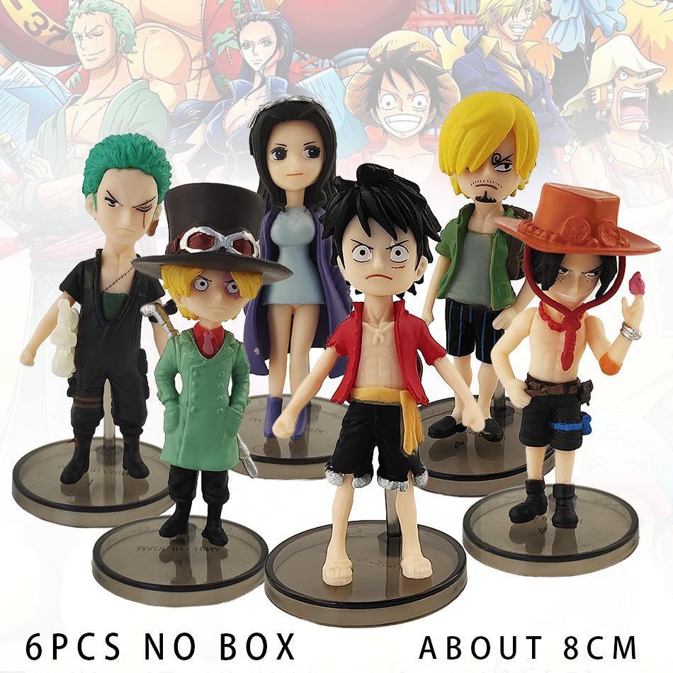 6pcs/set Anime One Piece Figures PVC Action Model Dolls Figure Toys Cute Luffy Nami Zoro Collection Brinquedos Full Set