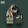 New Christmas tree knitted scarf female autumn and winter warm versatile student couple Christmas gift green wool scarf