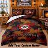 Brentford Football Pattern Bedding 3Pcs Set Custom Name, Bed Sheet And Pillowcases For Home Bedroom