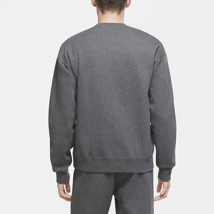 Nike Solid Color Sport Crew Neck Sweatshirt Men Tops Grey CZ5353-071