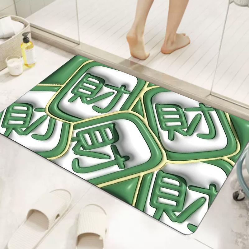 3D Expanding Floral Soft Diatom Mud Absorbent Anti-Slip Bathroom Floor Mat
