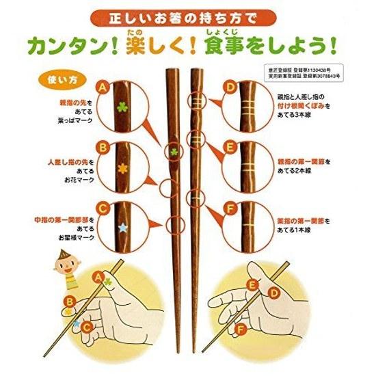 Ishida childrens correction chopsticks three-point support right-handed 15cm