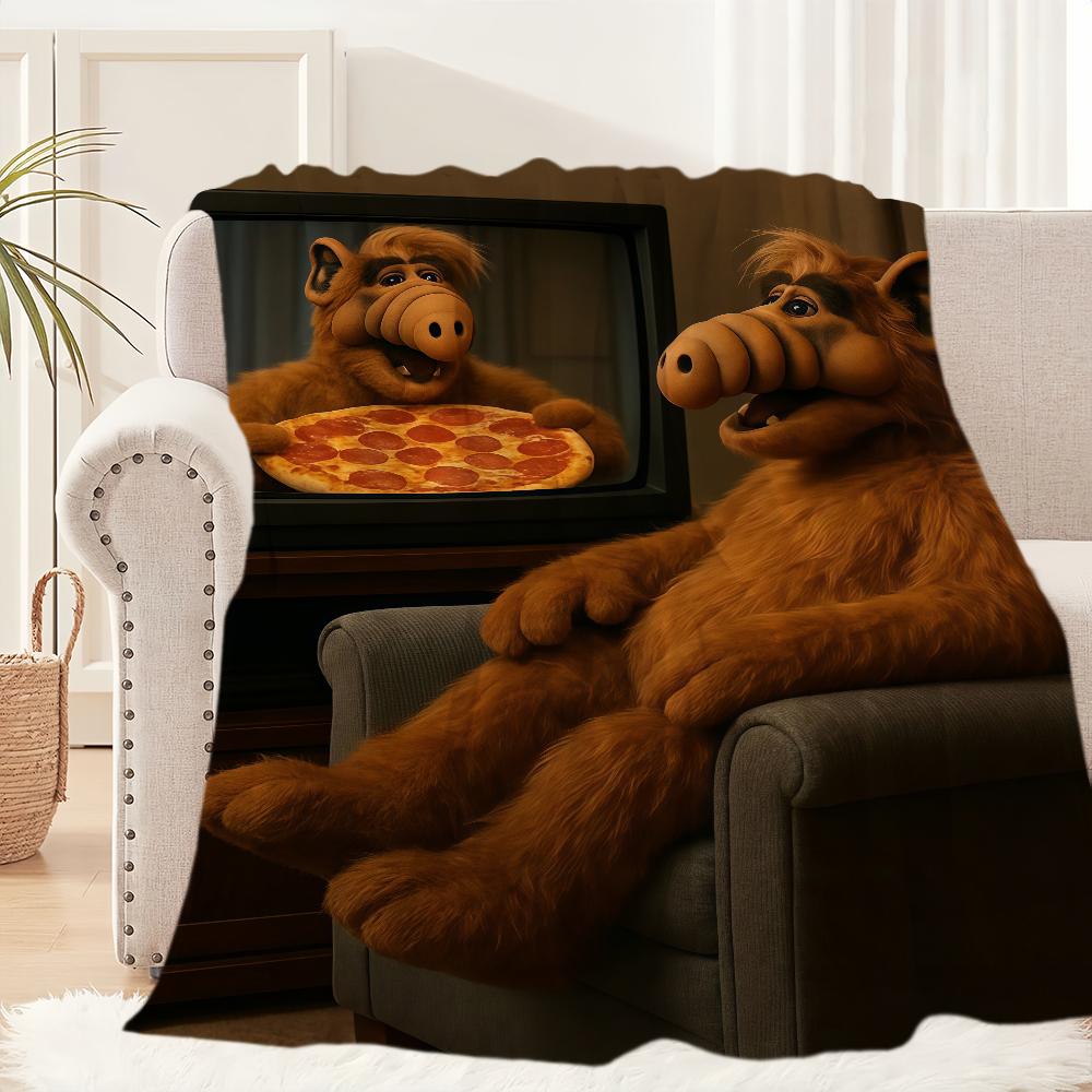 

TV Series Alf Cool Funny Blanket Blanket for Couch Sofa Travel Home Picni Flannel Blanket birthday gift Warm Comfortable 30x40in