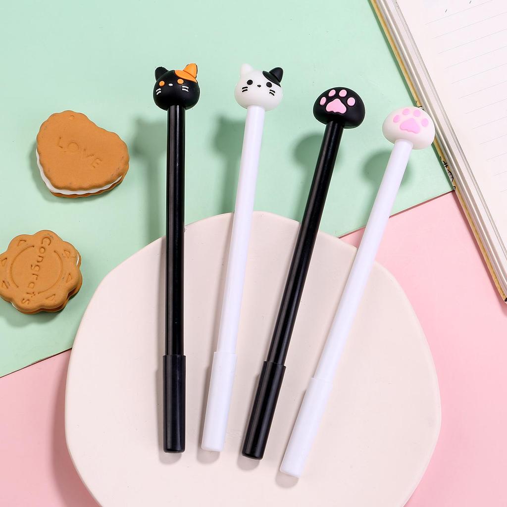 Creative Black Cat Paw Water-based Signature Pen - Cute Stationery for Students