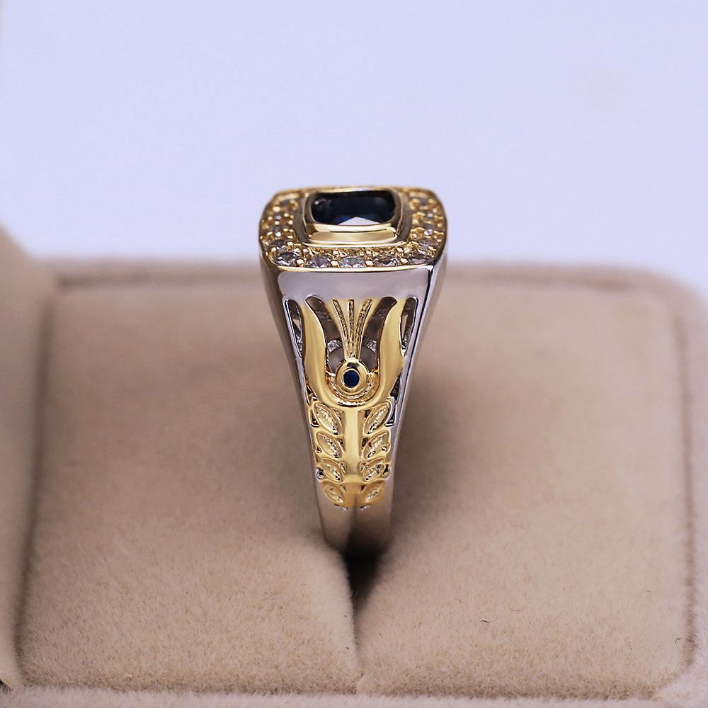 Anel de Luxo 925 para Homens Safira Natural de 2 Quilates com Joias de Diamante Anéis de Bijuteria Anéis de Pedras Preciosas Caixa