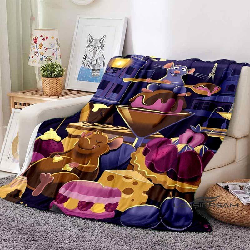 Coperta in flanella del cartone animato Ratatouille, calda e morbida per la primavera, adatta sia per uomini che per donne, bellissima coperta per il soggiorno,