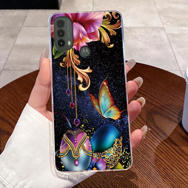 For Motorola Moto E40 / Moto E30 / Moto E20 Case Clear Silicone Jelly Soft TPU Back Cover Cute Rabbit Cat Dinasaur Phone Cases