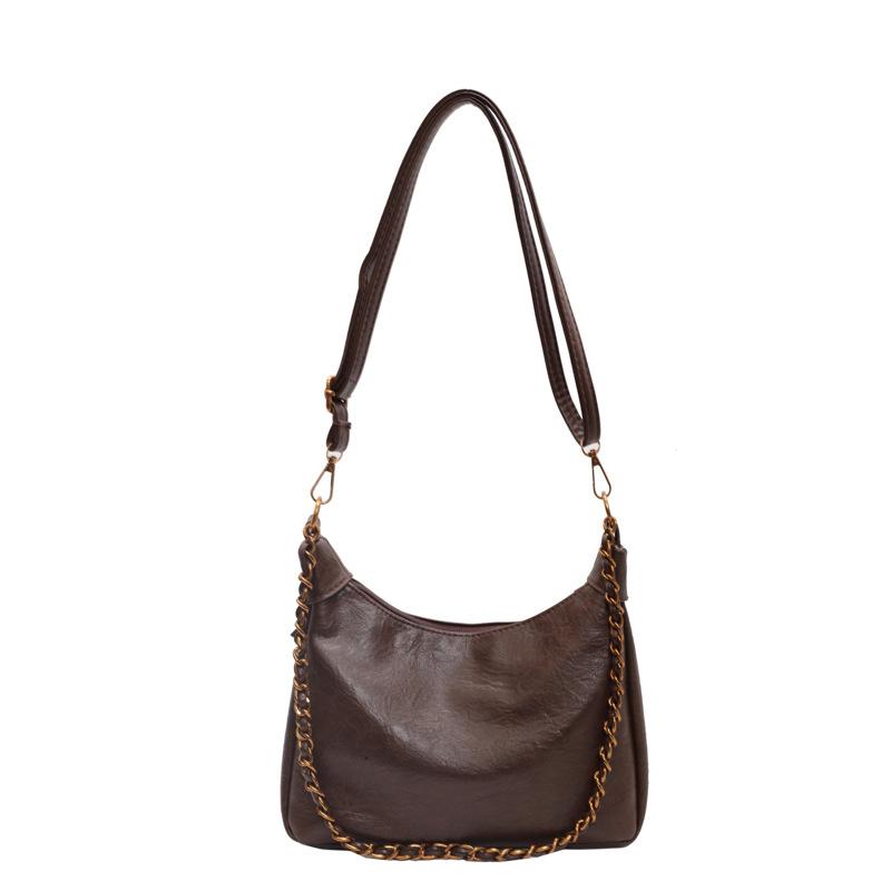 Simple and Large-capacity Bag Women's Autumn and Winter Fashion Chain One Shoulder Armpit Bag Retro Versatile Commuter Messenger Tote Bag